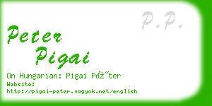 peter pigai business card